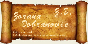 Zorana Dobranović vizit kartica